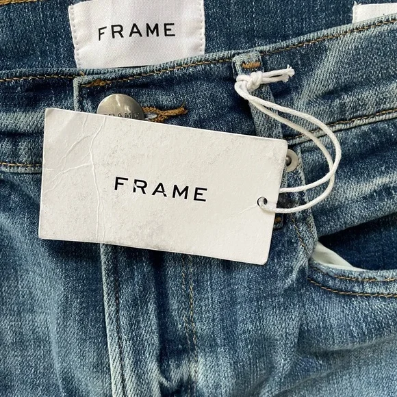 Frame Denim Light Blue Jeans with Button and Drawstring